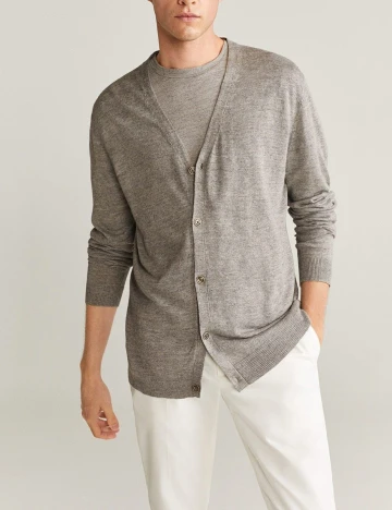 Cardigan Mango, gri, S