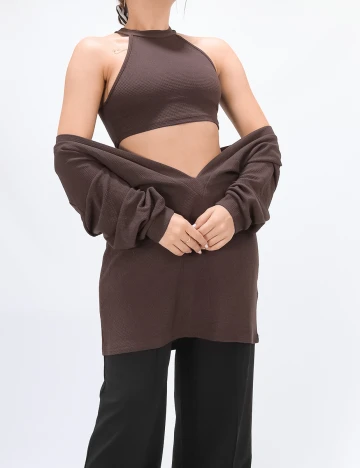 Set top si bluza SHEIN, maro, XS Maro