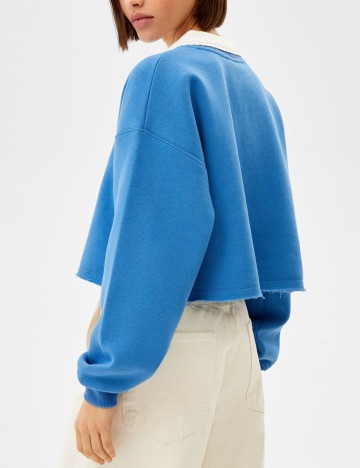 Top Bershka, albastru, L