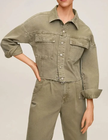 Jacheta Mango, verde, S Verde