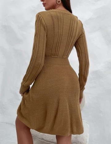 Rochie scurta SHEIN, maro, M