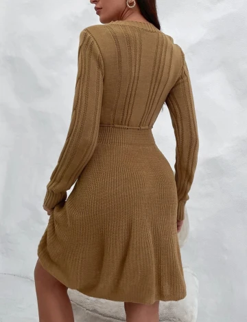 Rochie scurta SHEIN, maro, M Maro