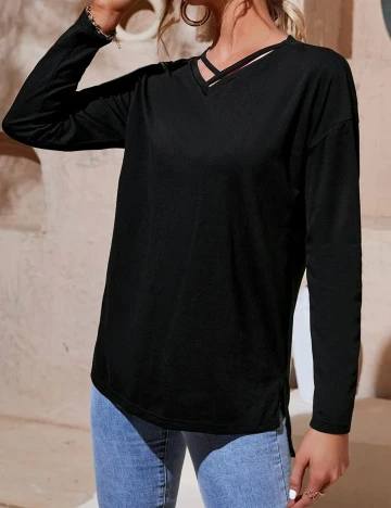 Bluza SHEIN, negru, S Negru