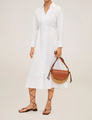 Rochie medie Mango, alb, L