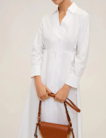 Rochie medie Mango, alb, L Alb