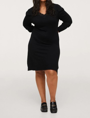 Rochie scurta Mango Violeta, negru, 1 XL