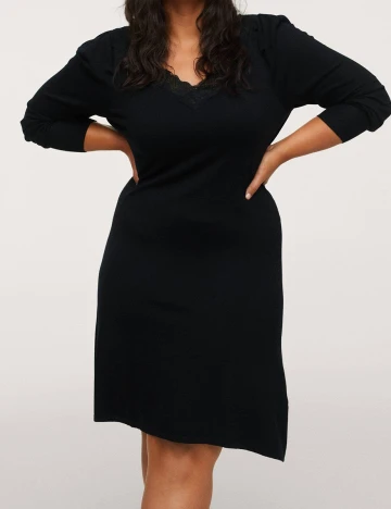 Rochie scurta Mango Violeta, negru, 1 XL Negru