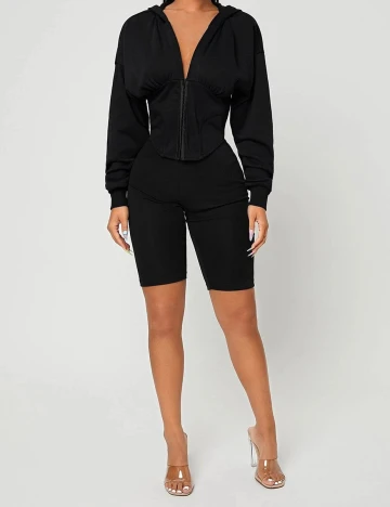 Hanorac SHEIN, negru, M Negru
