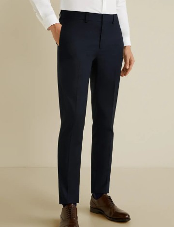 Pantaloni Mango, bleumarin inchis, 38