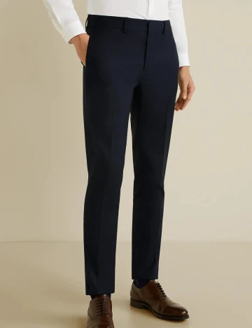 Pantaloni Mango, bleumarin inchis, 38 Albastru