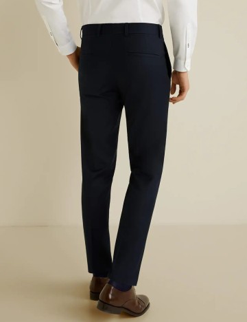 Pantaloni Mango, bleumarin inchis, 38