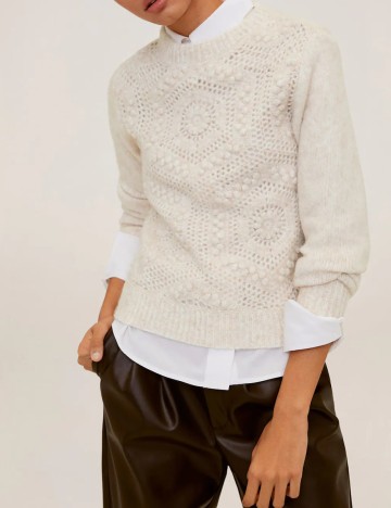 Pulover Mango, crem, M