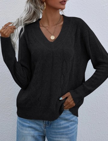 Pulover SHEIN, negru, M