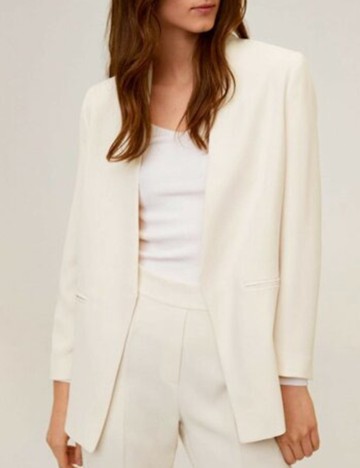 Blazer Mango, crem, S