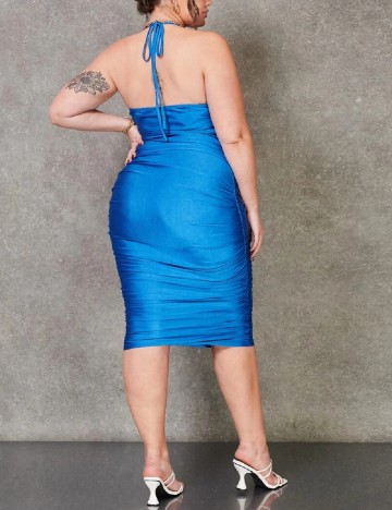 Rochie medie SHEIN CURVE, albastru, 1 XL