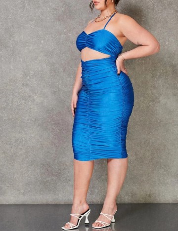 Rochie medie SHEIN CURVE, albastru, 1 XL