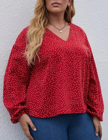 Bluza SHEIN CURVE, rosu, 2XL