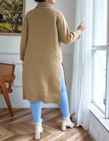 Pulover SHEIN CURVE, maro, 1 XL Maro