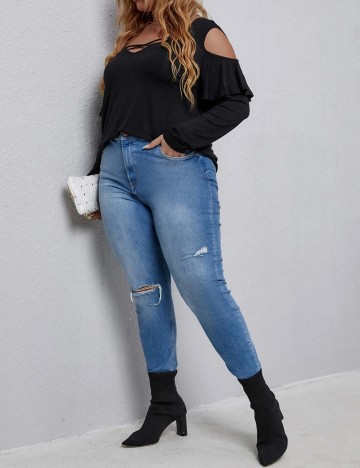 Bluza SHEIN Curve, negru, 4XL
