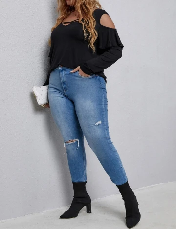 Bluza SHEIN Curve, negru, 4XL