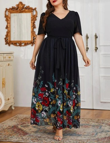 Rochie lunga SHEIN CURVE, negru, 3XL