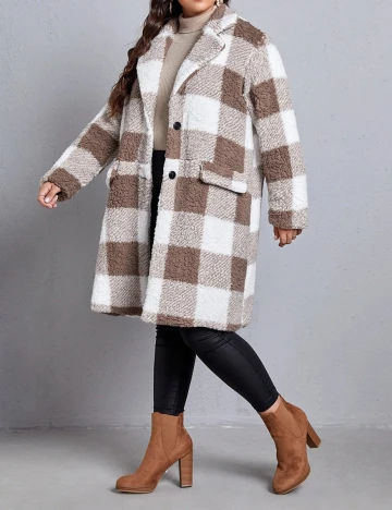 Jacheta SHEIN CURVE, alb/maro, 3XL Alb