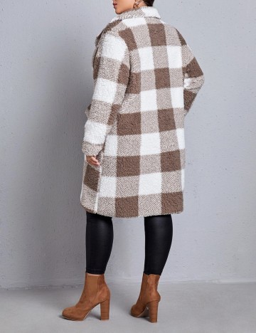 Jacheta SHEIN CURVE, alb/maro, 3XL