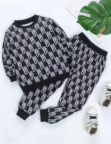 Compleu Shein Kids, negru, 3-4 ANI Negru