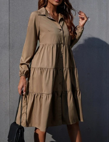 Rochie medie SHEIN, maro, XS