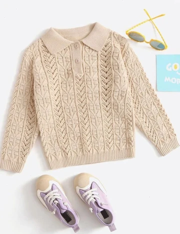 Bluza Shein Kids, crem, 3-4 ANI