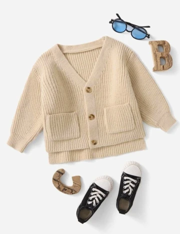 Cardigan Shein Kids, crem, 4-5 ANI