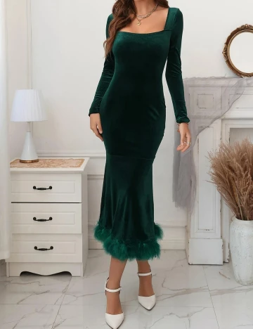 Rochie medie SHEIN, verde, S