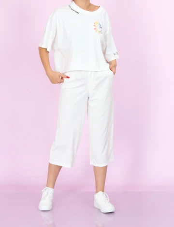 Pantaloni Jacqueline de Yong, alb, S