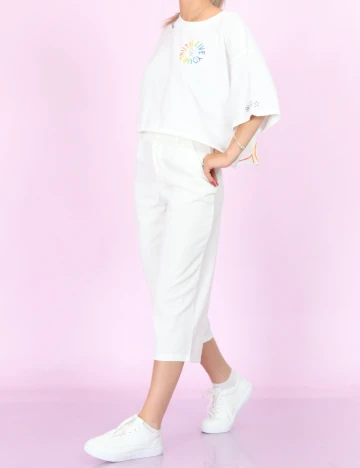 Pantaloni Jacqueline de Yong, alb, S