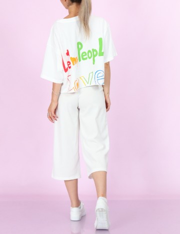 Pantaloni Jacqueline de Yong, alb, S
