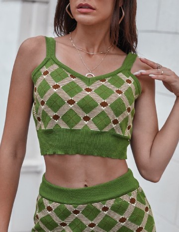 Top SHEIN, verde, S