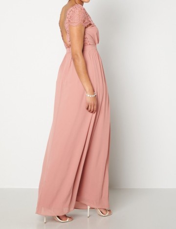 Rochie lunga Moments New York, roz pudra