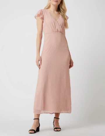 Rochie medie Vila, roz pudra, 36