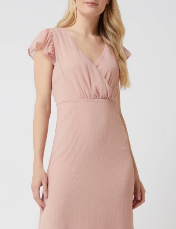 Rochie medie Vila, roz pudra, 36
