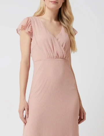 Rochie medie Vila, roz pudra, 36