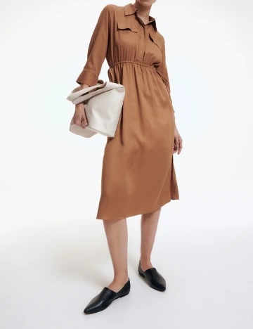 Rochie Medie Reserved, maro, 38 Maro