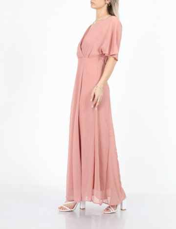 Rochie lunga Vila, roz pudra