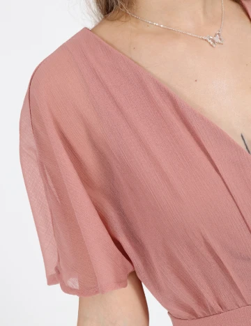 Rochie lunga Vila, roz pudra
