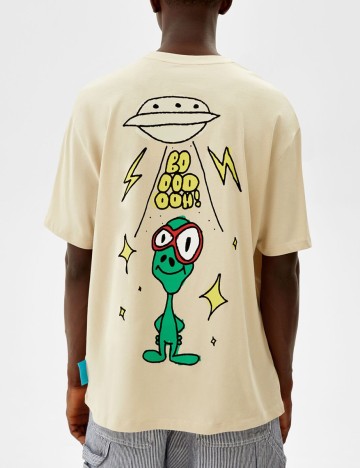 Tricou Bershka, bej, M