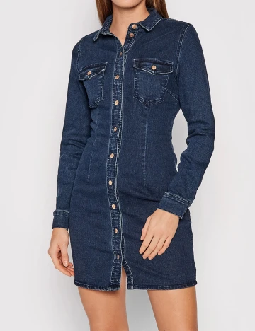 Rochie scurta Noisy May, albastru denim Albastru