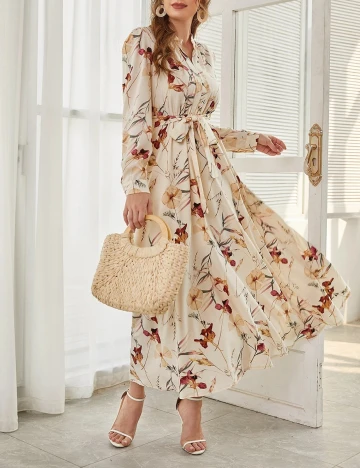 Rochie Lunga SHEIN, crem, S Crem