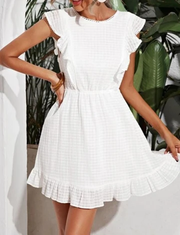 Rochie scurta SHEIN, alb, S