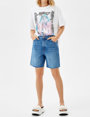 Tricou Bershka, alb, S