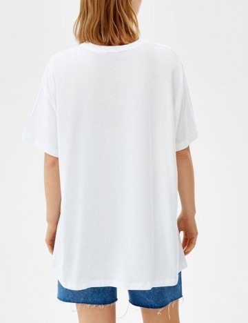 Tricou Bershka, alb, S