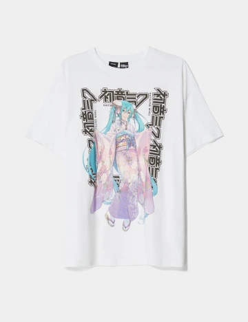 Tricou Bershka, alb, S